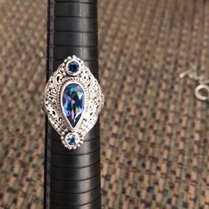 Mystique topaz Bali ring